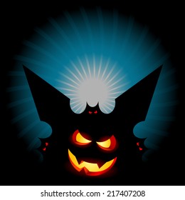 The Halloween background with monster and place for you text