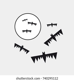 Halloween background with moon and bats