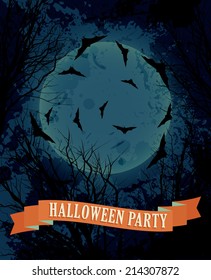 Halloween background with moon illustration vector eps10