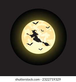 halloween background with moon vector