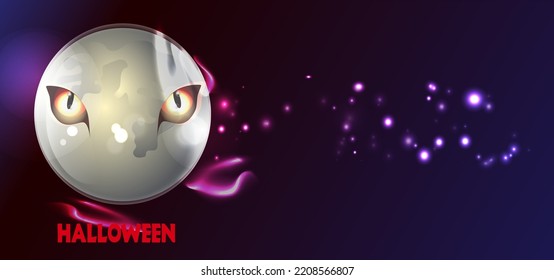 Halloween background with the moon and a werewolf