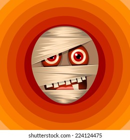 Halloween background with mummy character