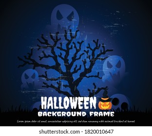 halloween background mystical blue vector