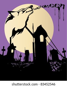 Halloween background with the old mill.