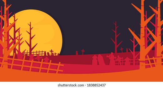 Halloween background in paper cut style. Halloween backgrounds that can be used to beautify your designs.