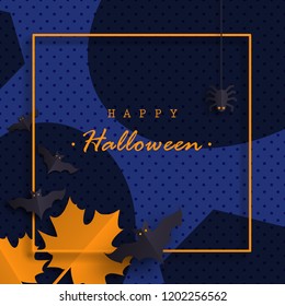 Halloween background. Paper style. Flyer or invitation template for Halloween party