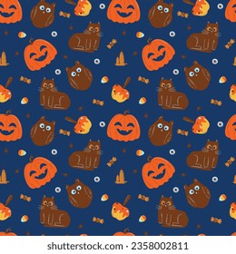 Halloween background with papercut style. Vector illustration.