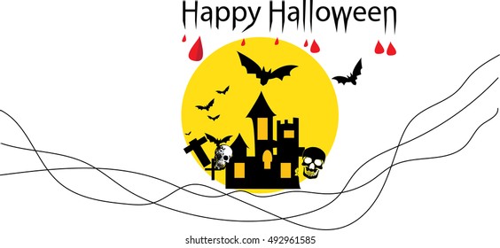 Halloween background with parchment, Grunge skull