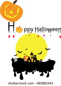 Halloween background with parchment, hat and pumpkins