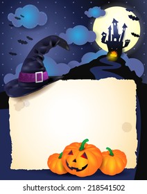 Halloween background with parchment, vector eps 10
