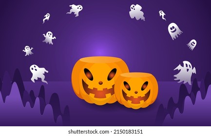 Halloween background For a party on Halloween night.Happy Halloween banner.