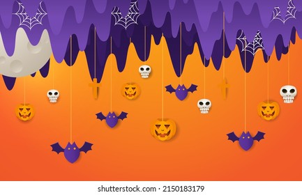 Halloween background For a party on Halloween night.Happy Halloween banner.