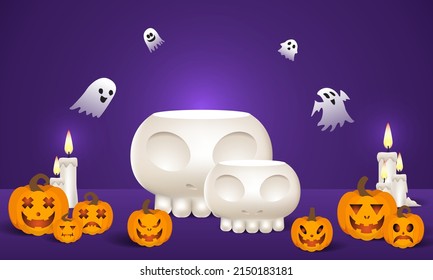 Halloween background For a party on Halloween night.Happy Halloween banner.