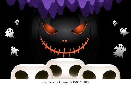 Halloween background For a party on Halloween night.Happy Halloween banner.