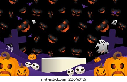 Halloween background For a party on Halloween night.Happy Halloween banner.