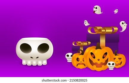 Halloween background For a party on Halloween night.Happy Halloween banner.