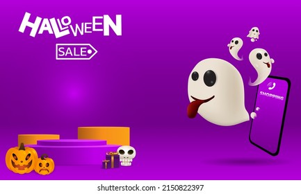 Halloween background For a party on Halloween night.Happy Halloween banner.