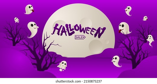 Halloween background For a party 
 and sale on Halloween night.Happy Halloween banner.