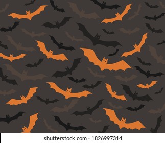 Halloween background pattern with bats