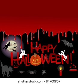 Halloween background with place for your text. Vector illustration.