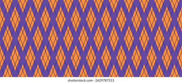 Halloween background plaid tablecloth with vintage fall colors. Flat vector illustration isolated
