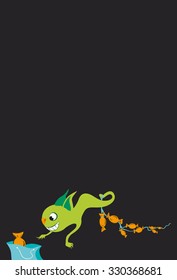 Halloween background. Poster with candy and ghost on a dark background for your artworks. 