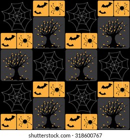 Halloween background / Halloween poster / Haunted house / Spiders Halloween/ Autumn / Halloween Sketchbook