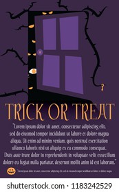 Halloween background Poster : Monsters behind the door.