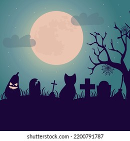 Halloween background, poster. Vector illustration