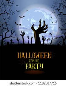Halloween background for a poster or the zombies party invitation