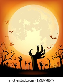 Halloween background for a poster or the zombies party invitation