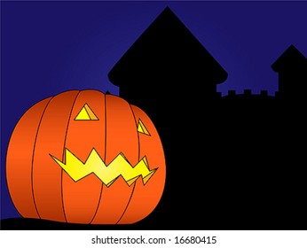 Halloween background with pumpkin