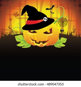 Halloween background with  pumpkin