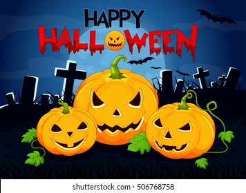 Halloween background with pumpkin