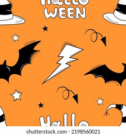 halloween background with pumpkin and bats