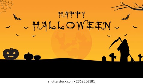 fondo de halloween con calabaza y murciélagos