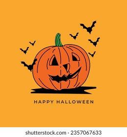 halloween background with pumpkin design