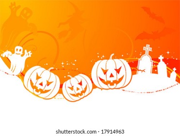 Halloween background with pumpkin, element for design, vector illustration