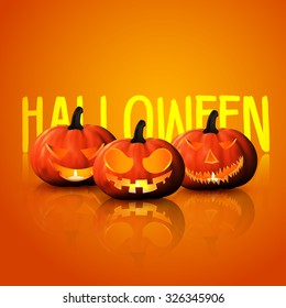 Halloween background Pumpkin Face expression