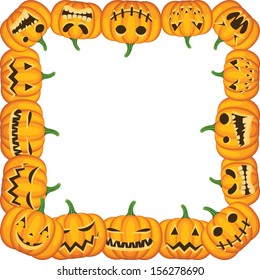 Halloween background with pumpkin frame