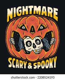 halloween background with pumpkin illustration