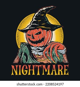 halloween background with pumpkin illustration