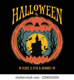 halloween background with pumpkin illustration