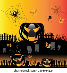 Halloween background with pumpkin illustrator
