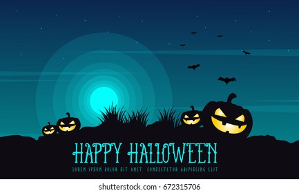 Halloween Night Background Picture Creepy Castle Stock Vector (Royalty ...