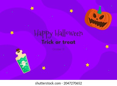 Halloween background with pumpkin, poison