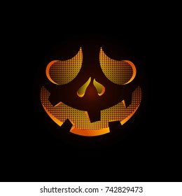 Halloween background with halloween pumpkin scary mask 