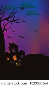 Halloween background with pumpkin and spooky design