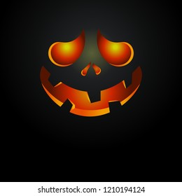 Halloween background with halloween pumpkin spooky face. Vector illustration 