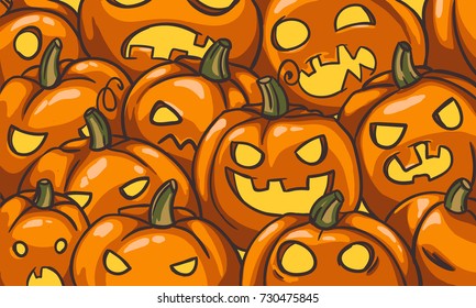 Halloween background. Pumpkin texture cover. Shine. Jack-o-Lantern